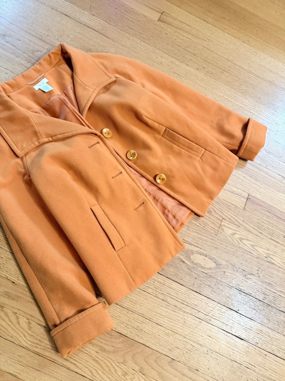 Laura Ashley Women’s Pea Coat orange - 90s vintage - size 1x